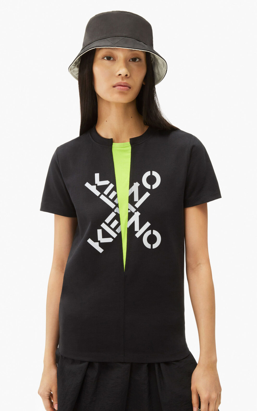 T Shirt Kenzo Femme Big X Sport Noir IAOMN-5218